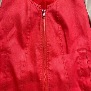 Coral /orange and tan bomber jacket
